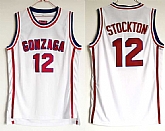 Gonzaga Bulldogs #12 John Stockton White College Basketball Jersey,baseball caps,new era cap wholesale,wholesale hats